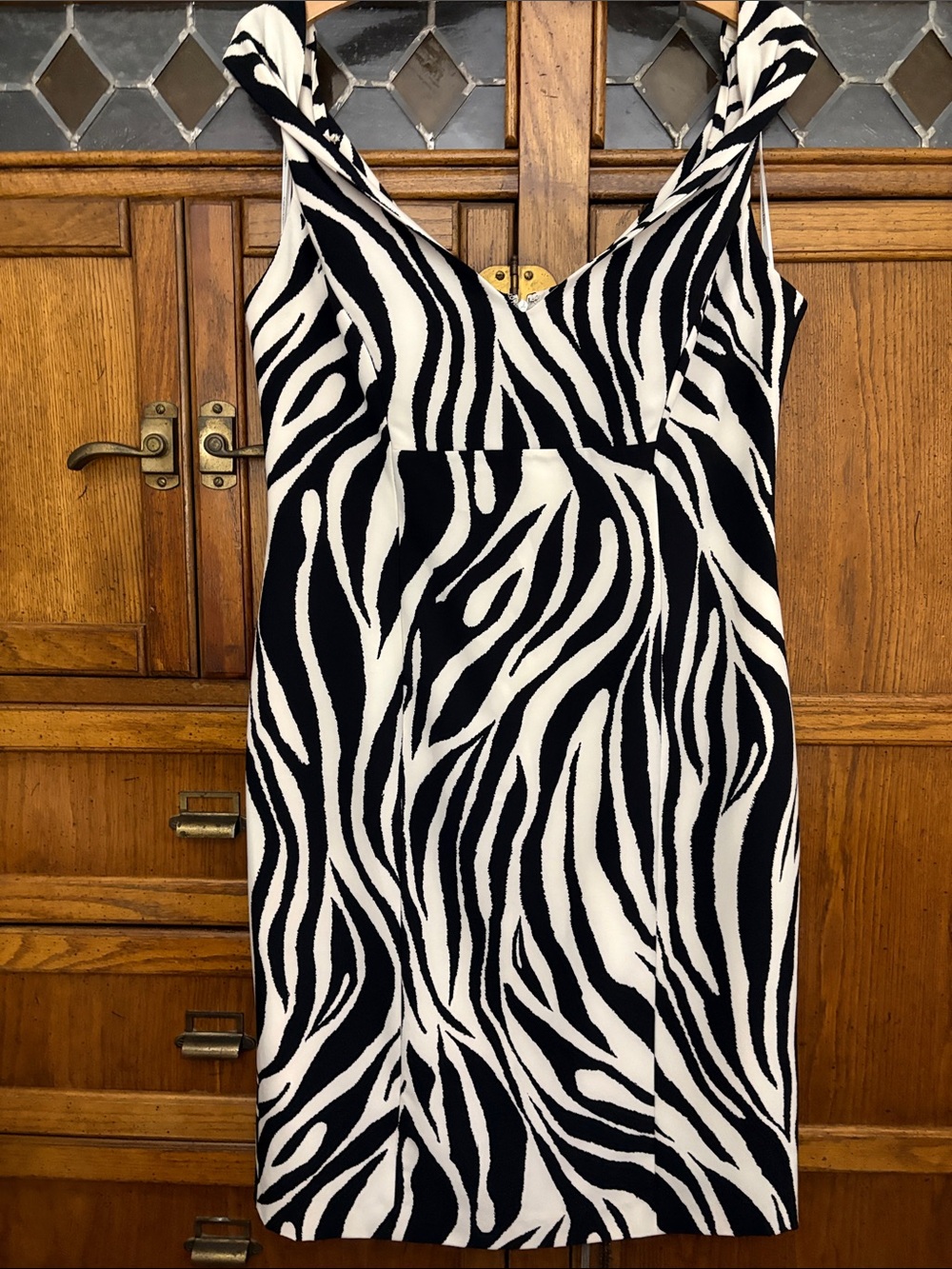 Women’s Black & White Zebra Print Sleeveless Dress